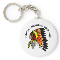 Indian Chief Fighting Terrorism Key Chain
