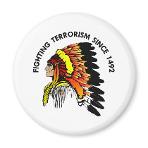 Indian Chief Fighting Terrorism Fridge Magnets