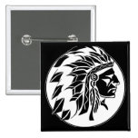 Indian Chief Head Pinback Button