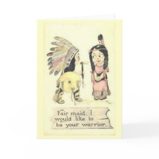 Indian Chief Vintage Valentine card