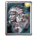 Indian Chief & Wolves iPad Covers