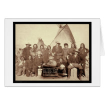 Indian Chiefs with New York World Pennant SD 1891 Card