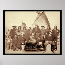 Indian Chiefs with New York World Pennant SD 1891 Posters