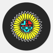 Indian Dance Shield Black Stickers