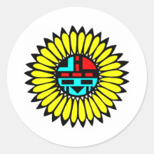 Indian Dance Shield Round Sticker