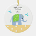 Indian Elephant Baby's First Christmas Christmas Ornament