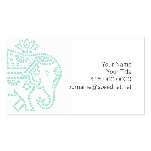 Indian Elephant Design Business Card (back side)