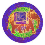 Indian Elephant Envelope Seal Round Sticker