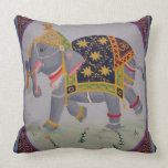 Indian Elephant Painting Pillow pillows