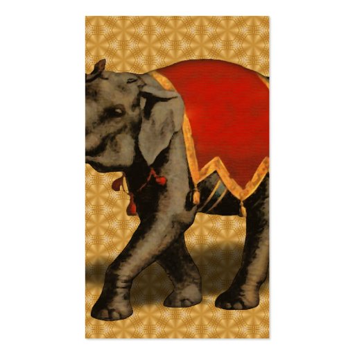 Indian Elephant w/Red Cloth Business Card Templates (back side)