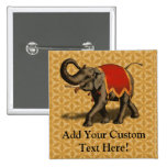 Indian Elephant w/Red Cloth Button