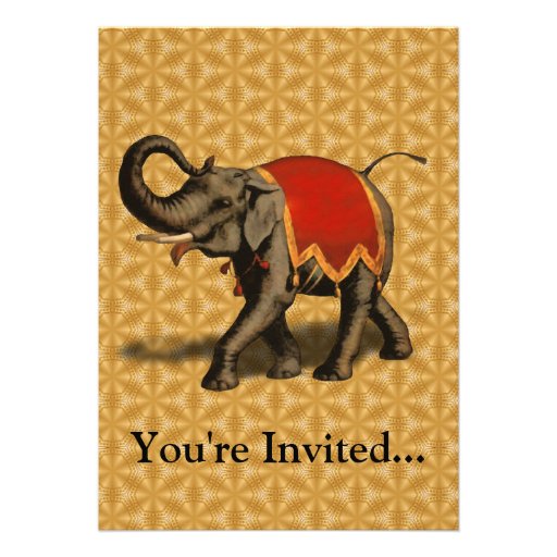 Indian Elephant w/Red Cloth Invitation