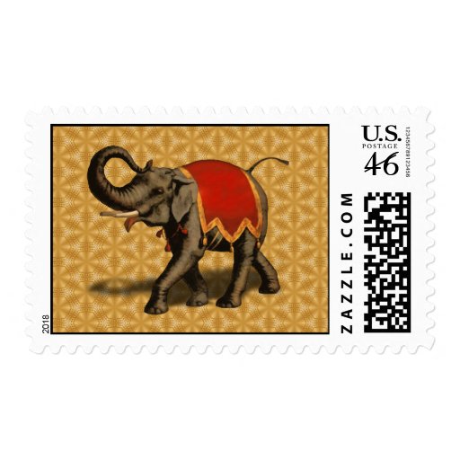 Indian Elephant w/Red Cloth Postage Stamps
