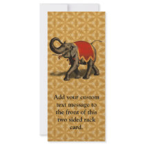 Indian Elephant w/Red Cloth Rack Card Design