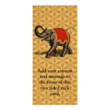 Indian Elephant w/Red Cloth Rack Card Design