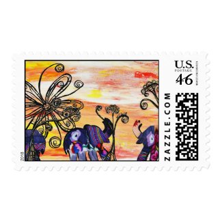 Indian Elephants postage stamp
