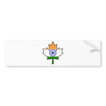 Indian Flag Maple Leaf Bumper Sticker