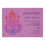Indian Ganesh Purple Lilac Birthday Invitation invitations