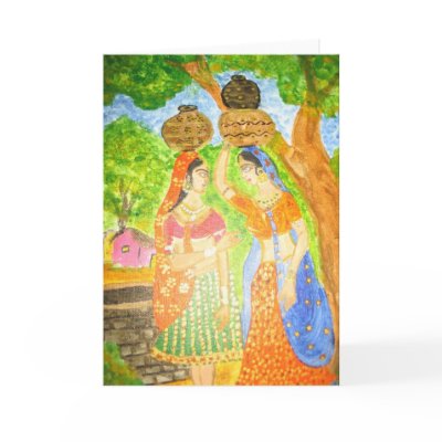 Indian Girls Greeting Cards by reshma_tharuve