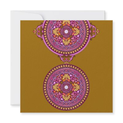 Indian Gold &amp; Pink Discs Wedding Invitation