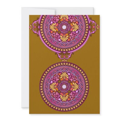Indian Gold &amp; Pink Discs Wedding Invitation