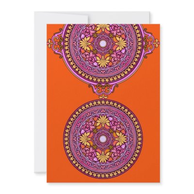 Indian Gold &amp; Pink Discs Wedding Invitation