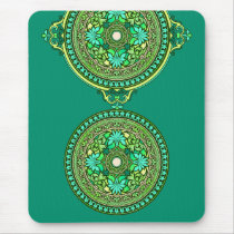 Indian Green and Aqua Discs nogrammed Use Pad