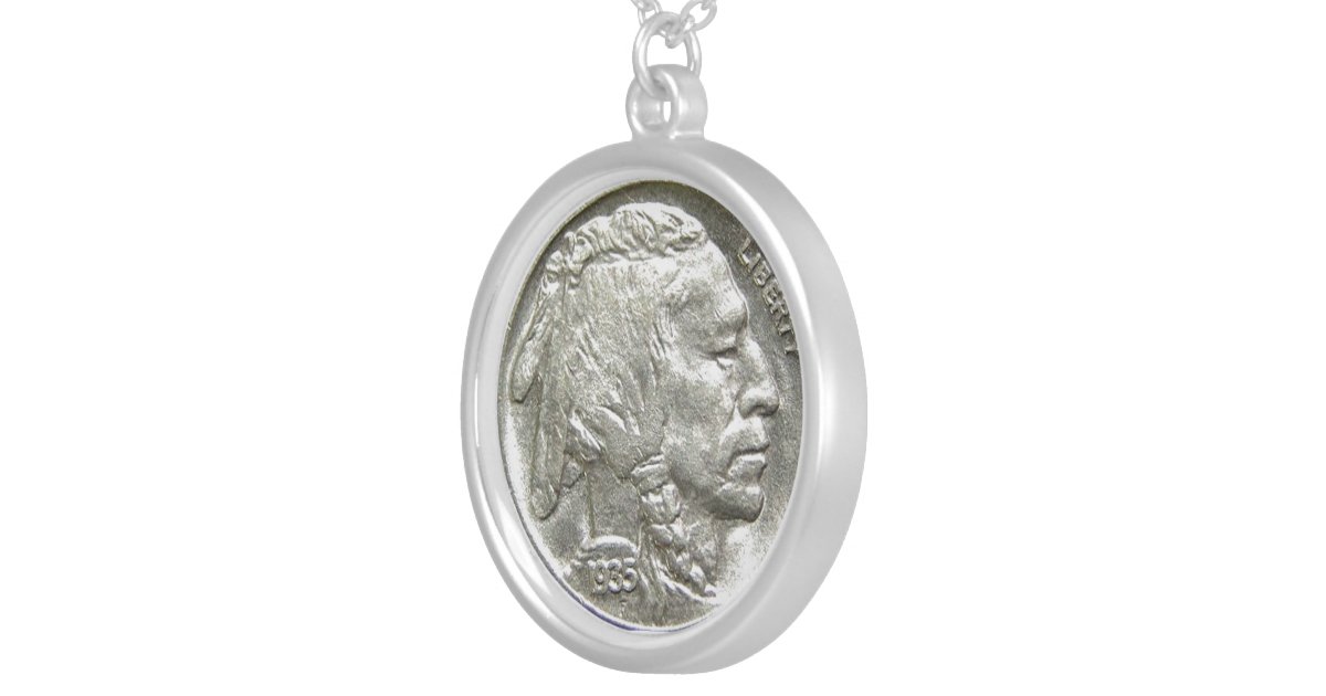 INDIAN HEAD NICKEL SILVER PLATED NECKLACE Zazzle