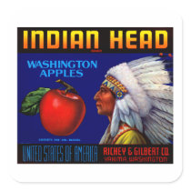Indian Head Washington Apples Stickers
