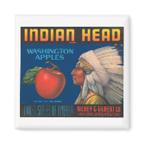 Indian Head Washington Apples Vintage Crate Label magnets by vintagegiftmall Indian Head Washington Apples Vintage Crate Label magnets