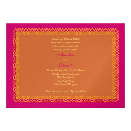 Indian Hindu Muslim Wedding Invitation Mehndi