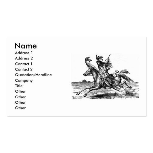 Indian Horseback Business Card (front side)