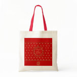Indian Inspired Design Custom Tote in Red &amp; Gold Tote Bags