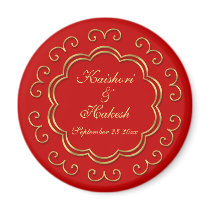 Indian Inspired Save the Date / Wedding Favor Magnets