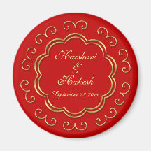 Indian Inspired Save the Date / Wedding Favor Magnets