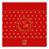 Indian Inspired Wedding Invitation in Red & Gold