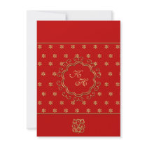 Indian Inspired Wedding Reception in Red & Gold Invitation