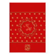 Indian Inspired Wedding Reception in Red & Gold Invitation