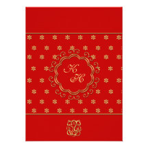 Indian Inspired Wedding Reception in Red & Gold Invitation