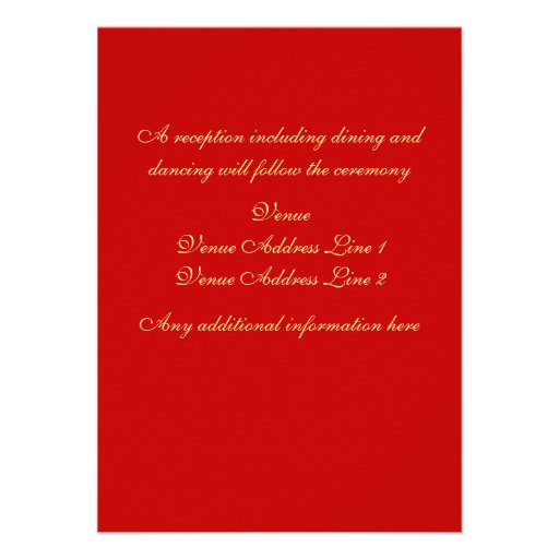 Indian Inspired Wedding Reception in Red & Gold Invitation