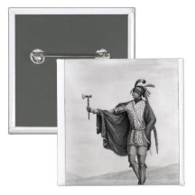 Indian of the Nation of Kaskaskia Pins