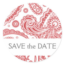 Indian Paisley Save the Date stickers