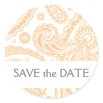 Indian Paisley Save the Date stickers