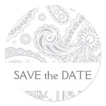 Indian Paisley Save the Date stickers