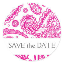 Indian Paisley Save the Date stickers