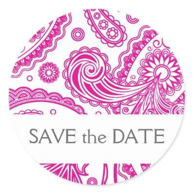 Indian Paisley Save the Date Stickers