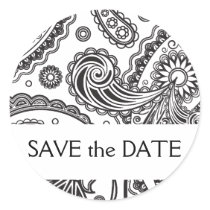 Indian Paisley Save the Date stickers