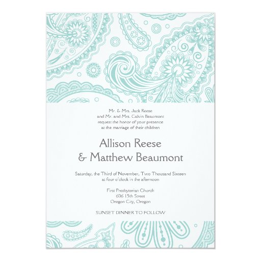 Indian Paisley Wedding Invitation Zazzle