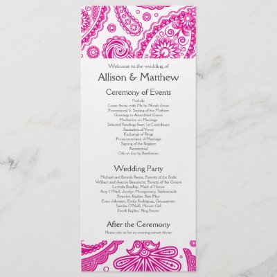 Indian Paisley Wedding Program Announcement by EverAfter