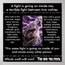 Indian Parable: Two Wolves Poster